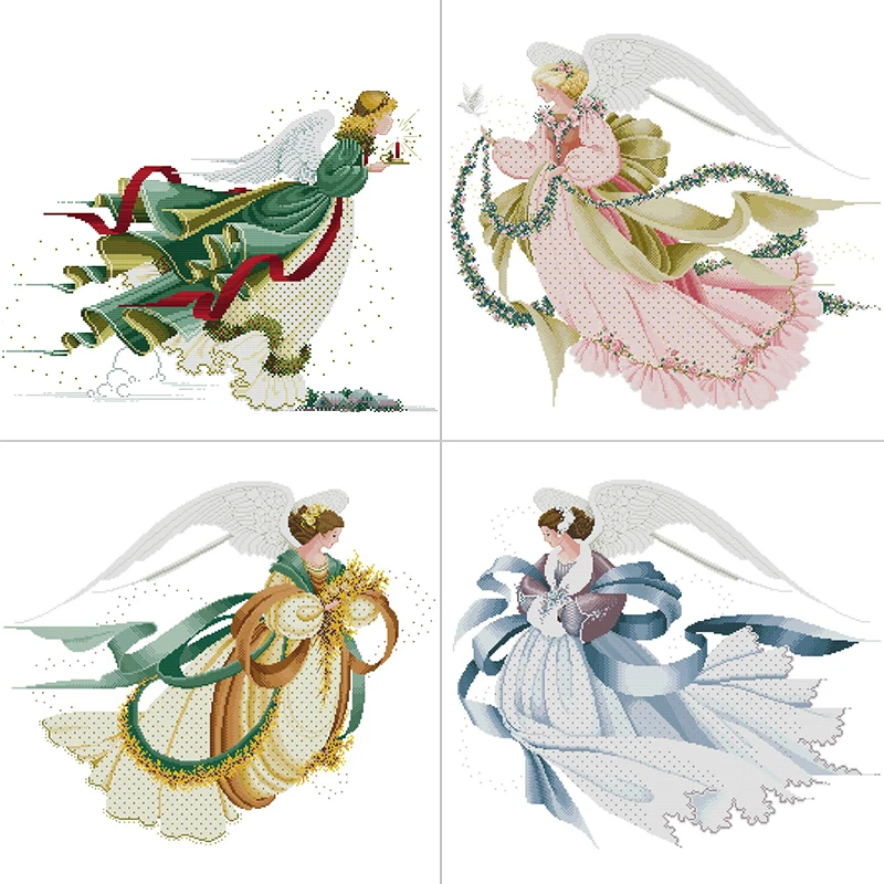 Home Textiles Discount - Angel Series Character Patterns Cross Stitch