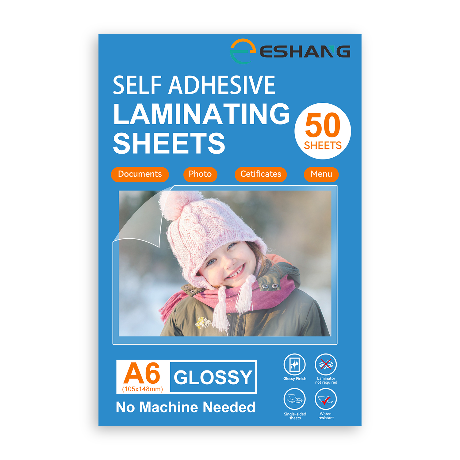 Electric Blanket Heated - A6 Self-Adhesive Laminating Sheets, 4.1x5.8 Inch