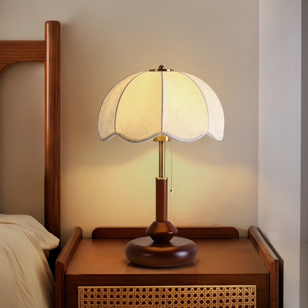 Home Textile - Vintage Scalloped Dome Table Lamp for