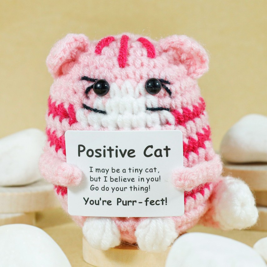 Home Textiles Today - Funny Crochet Positive Cat Doll With