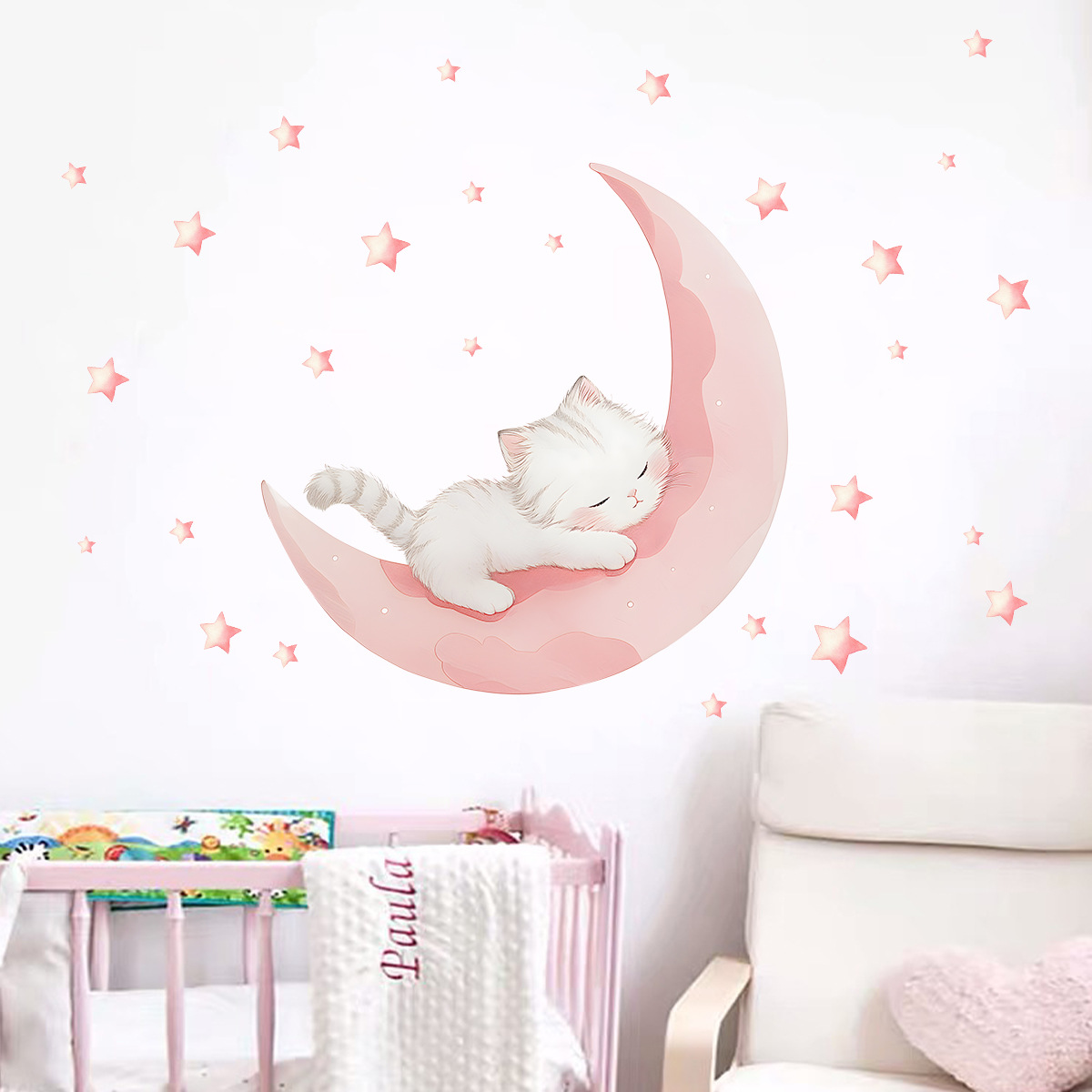 Xt Home Textiles - Cartoon Pink Moon Cute Cat Sleep