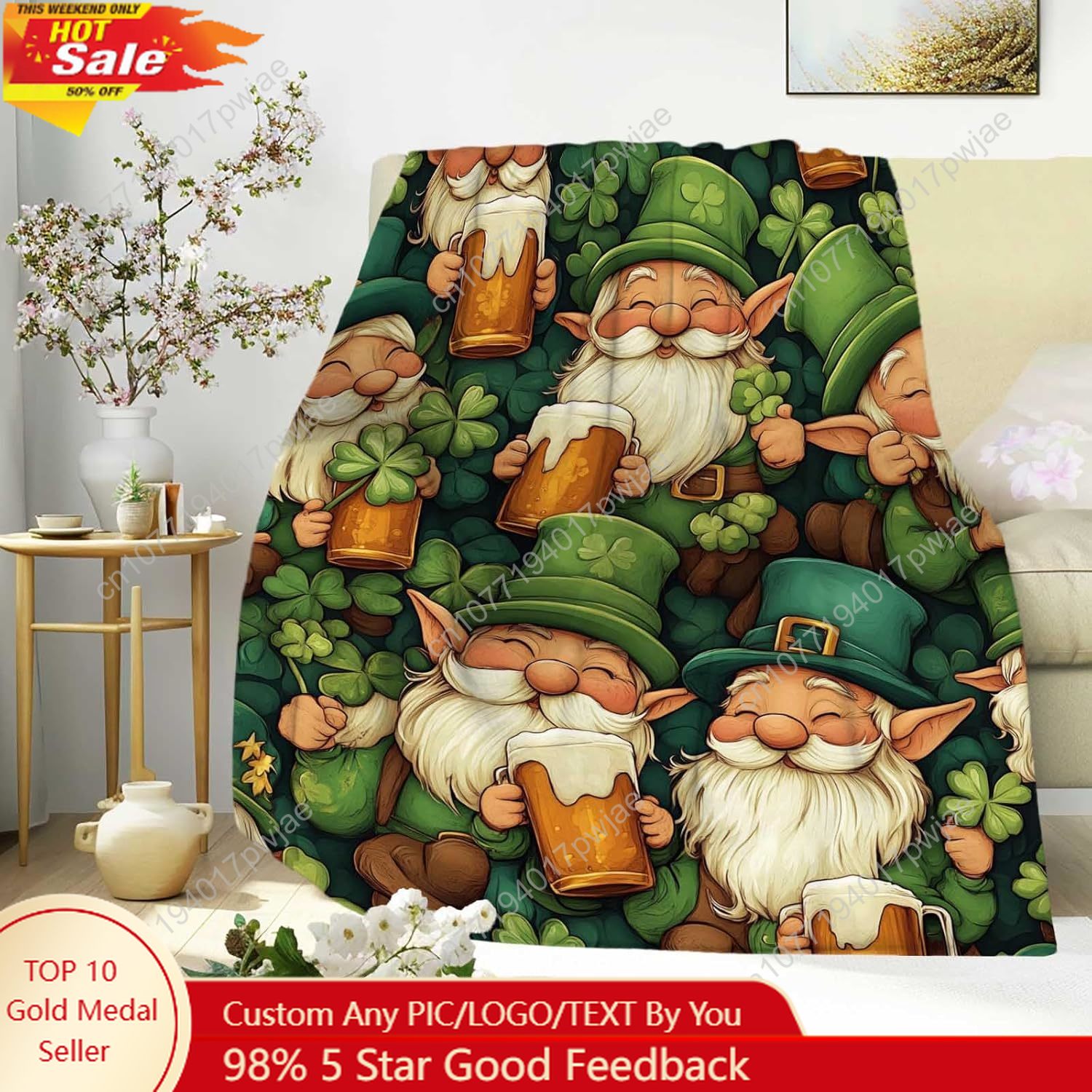 Home Textiles Today - St. Patrick’s Day Gnome Throw Blanket