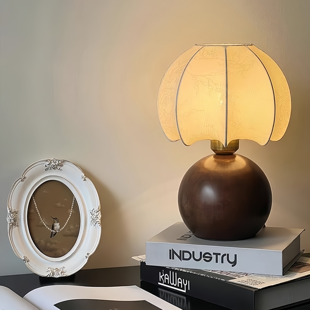 Home Textile - Vintage floral table lamp, medieval bedside