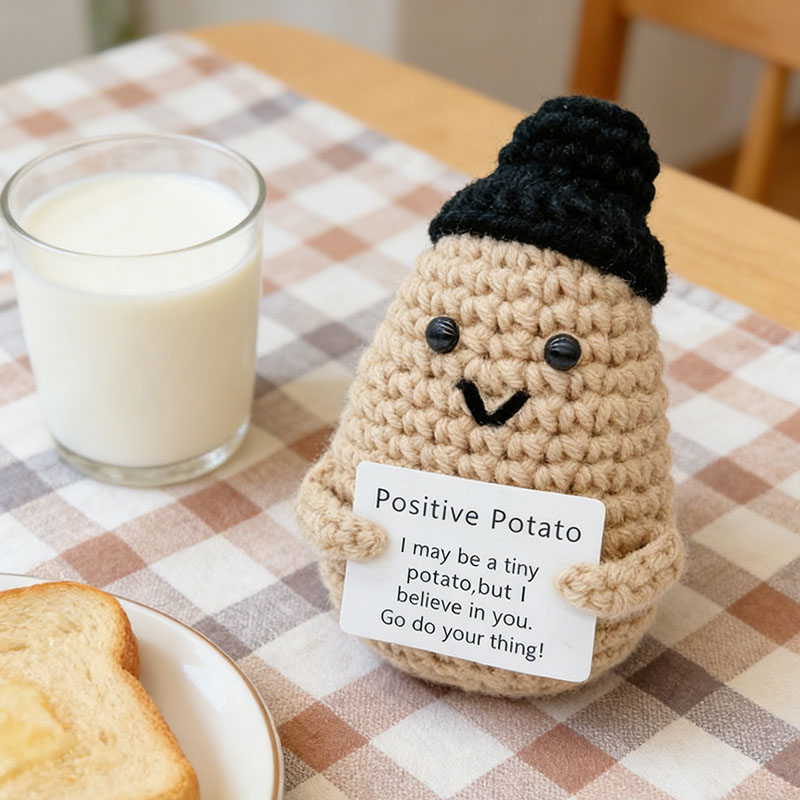 Home Textiles Today - Cute Positive Potato Crochet Doll With