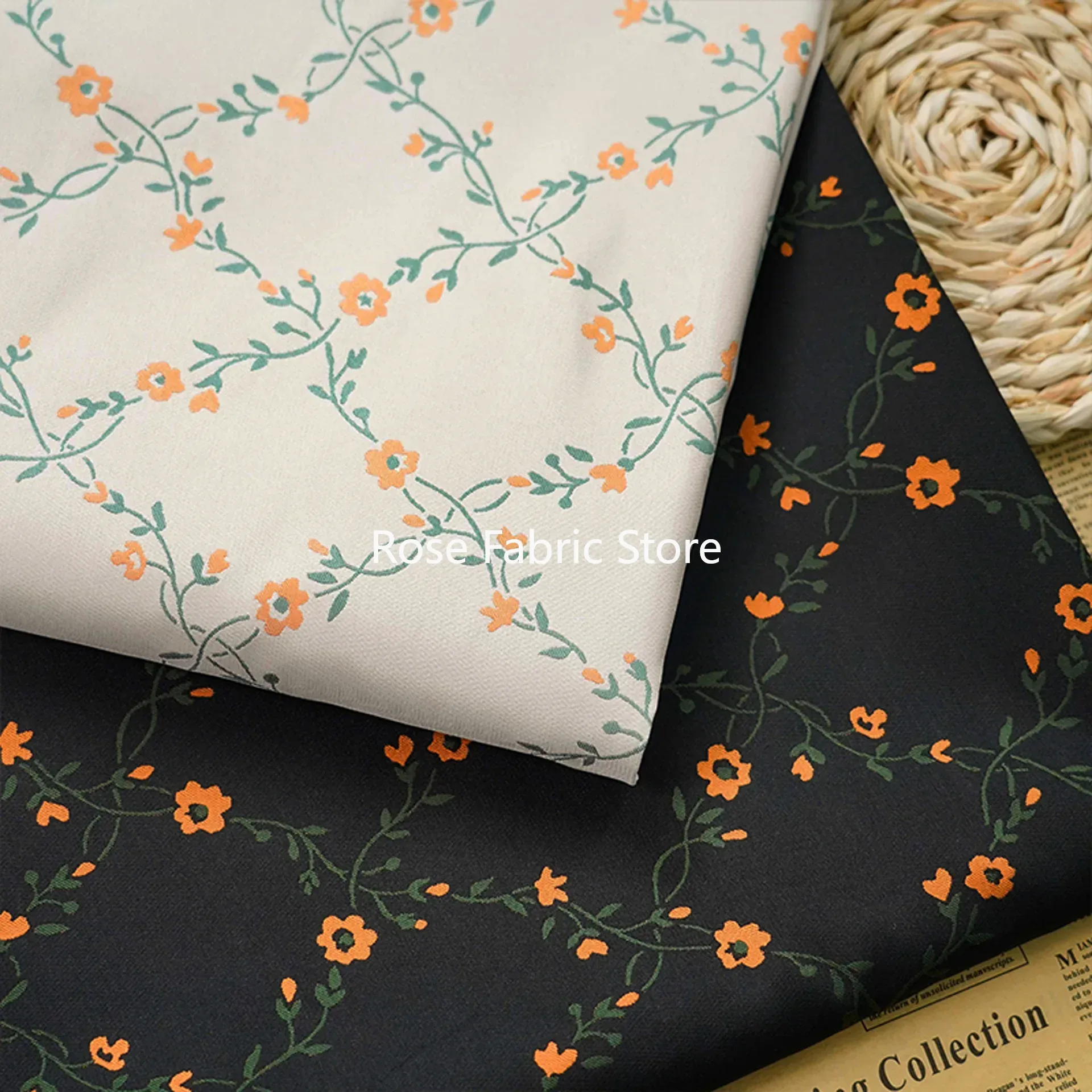 Home Fashion Textiles - 1 Meter Small Flower Yarn Dyed