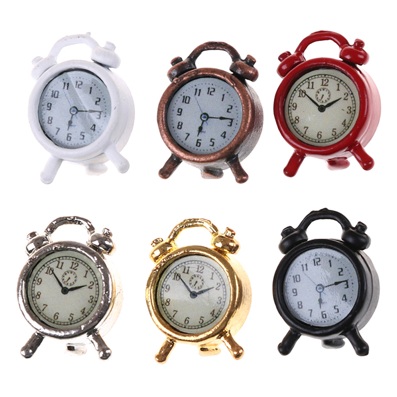 Xt Home Textiles - 1pc 1:12 Metal Doll Alarm Clock