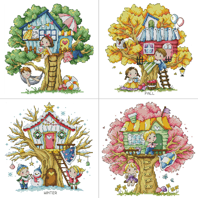 Cartoon Tree House Series Prin - đánh giá và giá Home Textiles Discount