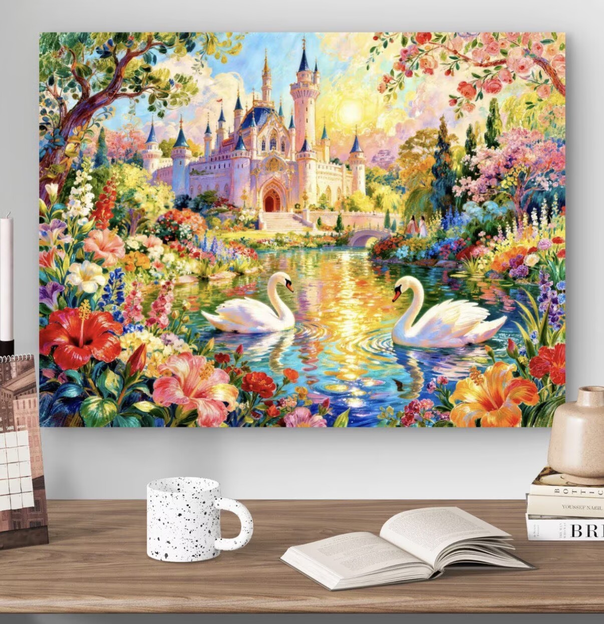 9CT 14ct Swans Castle  Printed - đánh giá và giá Home Textiles Discount