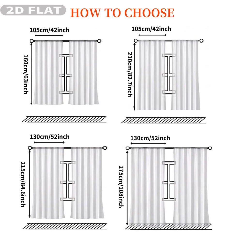 Custom 2D Flat 2pcs Sheer Curt - đánh giá và giá Home Textile