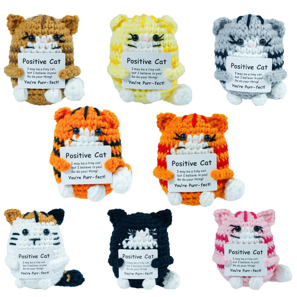 Funny Crochet Positive Cat Dol - đánh giá và giá Home Textiles Today