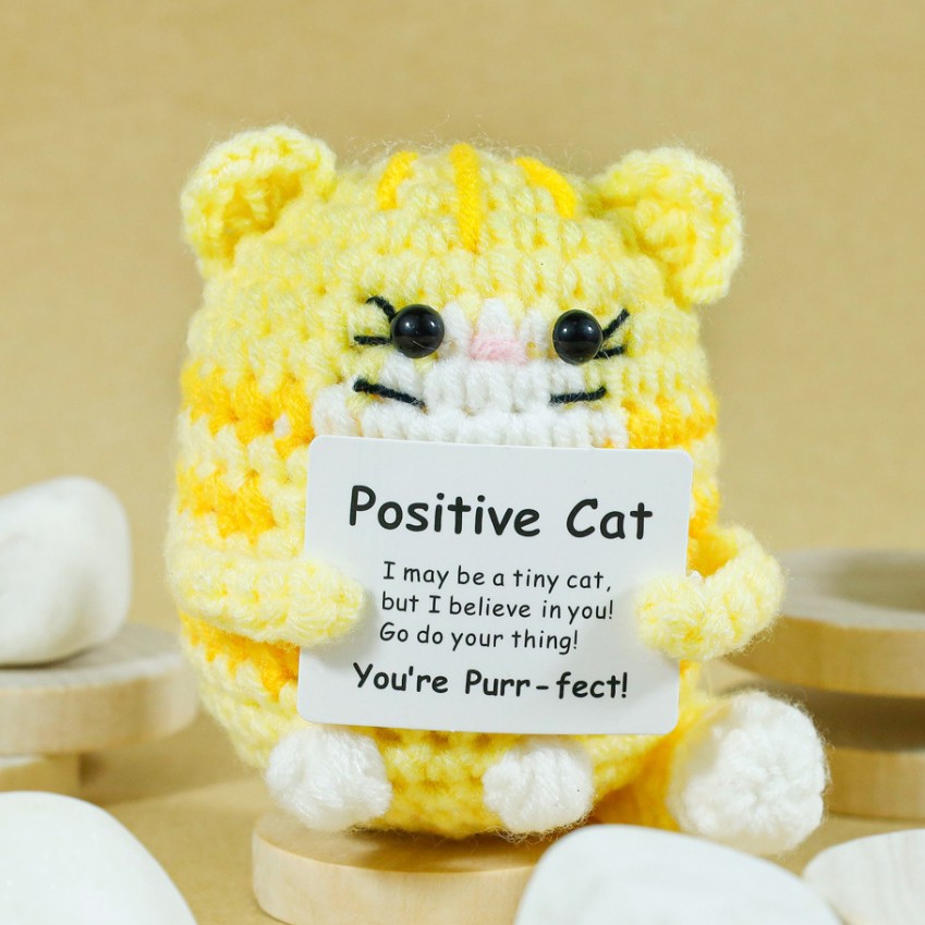 Funny Crochet Positive Cat Dol - đánh giá và giá Home Textiles Today