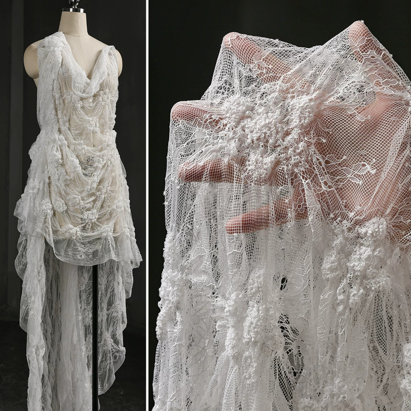 White Crinkled Sheer Lace Soft - đánh giá và giá Home Fashion Textiles
