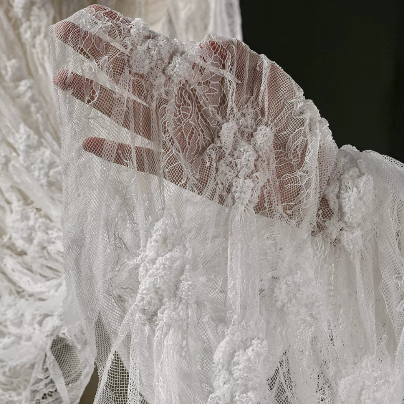 White Crinkled Sheer Lace Soft - đánh giá và giá Home Fashion Textiles