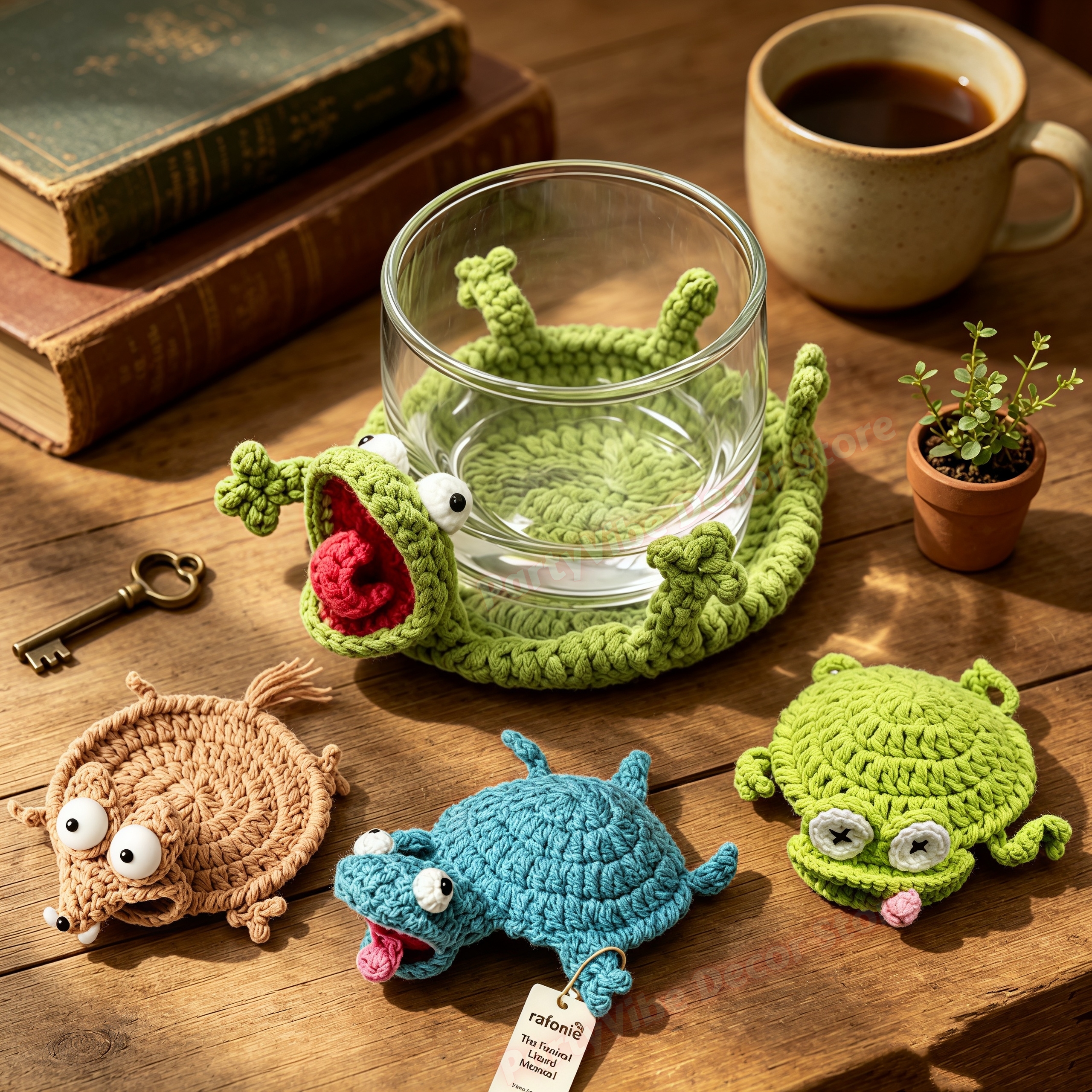 Animal Crochet Cup Coaster Han - đánh giá và giá Home Textiles Today