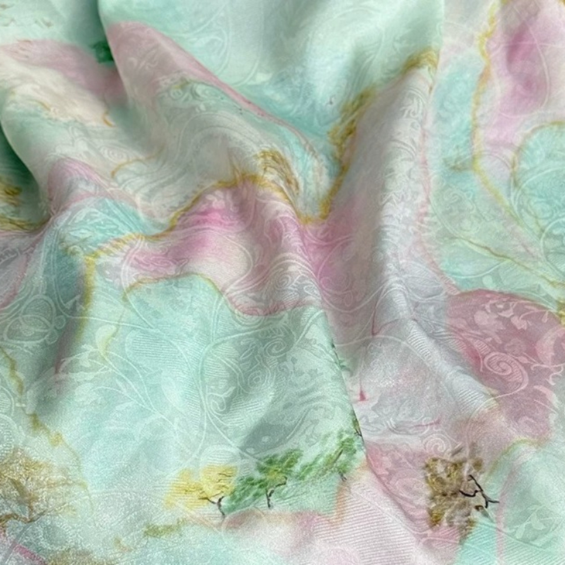 1meter Cyan Jacquard Fabric Ch - đánh giá và giá Home Fashion Textiles