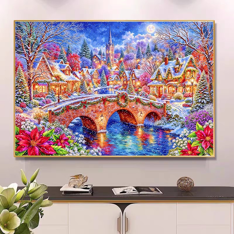 9ct 100x75cm Winter Church Emb - đánh giá và giá Home Textiles Discount
